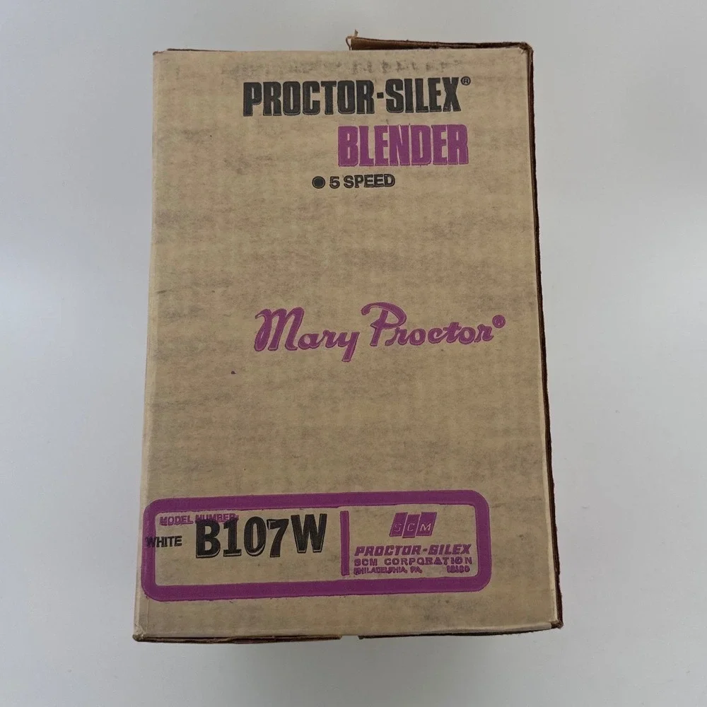 Proctor-Silex Blender Mary Proctor B107W White 5 Speed Vintage New in Open Box
